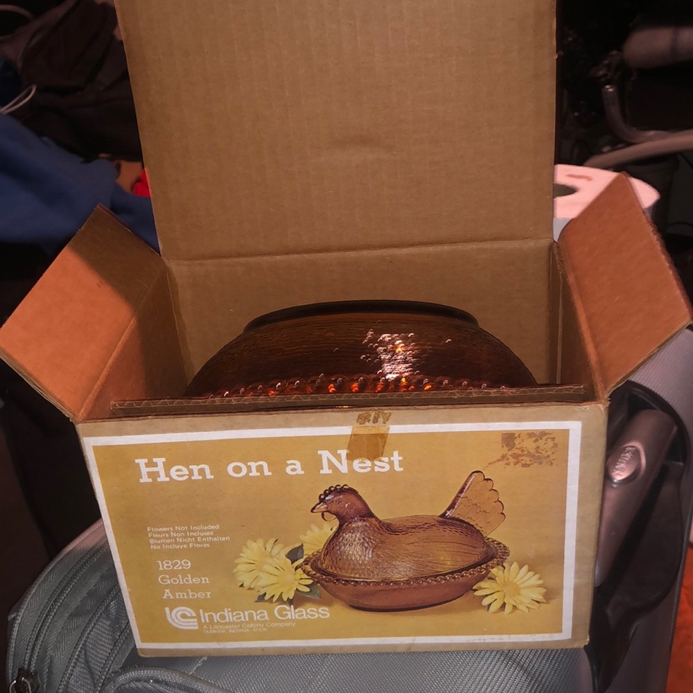 I’m selling a vintage 1829 hen on a nest a candy jar have that vintage look